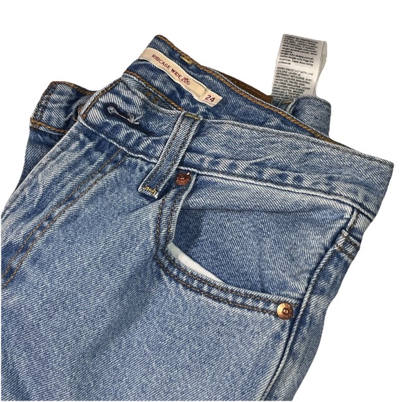 Levi's Denim - Levi's Women's Blue Denim Premium Ribcage Wide Leg Jeans 24 X 32 High Rise